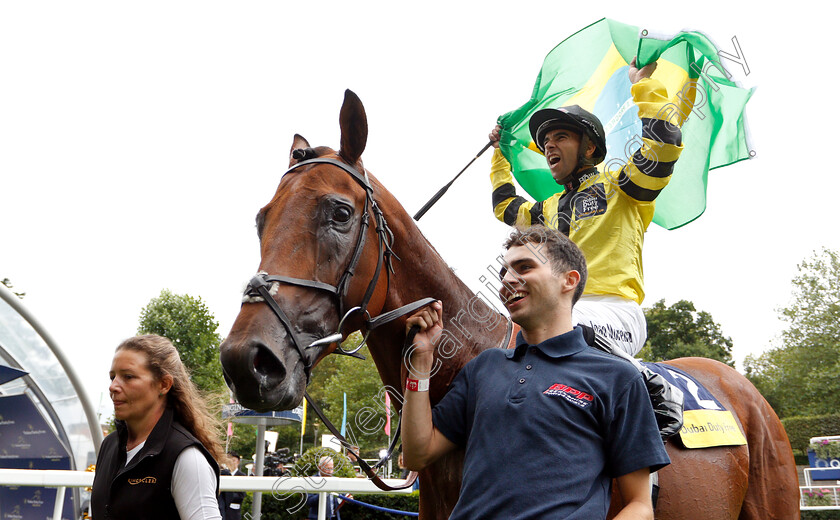 Berkshire-Blue-0009 
 BERKSHIRE BLUE (Joao Moreira) after The Dubai Duty Free Shergar Cup Classic
Ascot 11 Aug 2018 - Pic Steven Cargill / Racingfotos.com