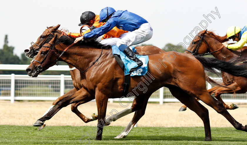 Speedo-Boy-0005 
 SPEEDO BOY (farside, James Doyle) beats ALQAMAR (nearside) in The JGR Brown Jack Handicap
Ascot 27 Jul 2018 - Pic Steven Cargill / Racingfotos.com