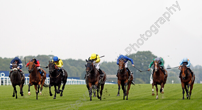 Twaasol-0002 
 TWAASOL (3rd left, Jim Crowley) beats AJYAALL (centre) and PIECE OF HISTORY (3rd right) in The Dash Charity Classified Stakes
Ascot 3 Sep 2021 - Pic Steven Cargill / Racingfotos.com