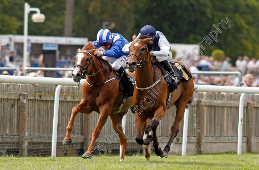 Old-Port-0003 
 OLD PORT (right, Richard Kingscote) beats MAHRAJAAN (left) in The Patti Crook Memorial Handicap
Newmarket 30 Jul 2022 - Pic Steven Cargill / Racingfotos.com