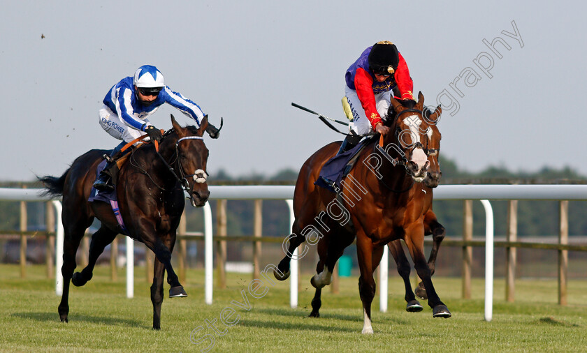 Tynwald-0003 
 TYNWALD (Luke Morris) beats STAR CALIBER (left) in The Sky Sports Racing HD Virgin 535 Novice Stakes
Bath 23 Jun 2021 - Pic Steven Cargill / Racingfotos.com