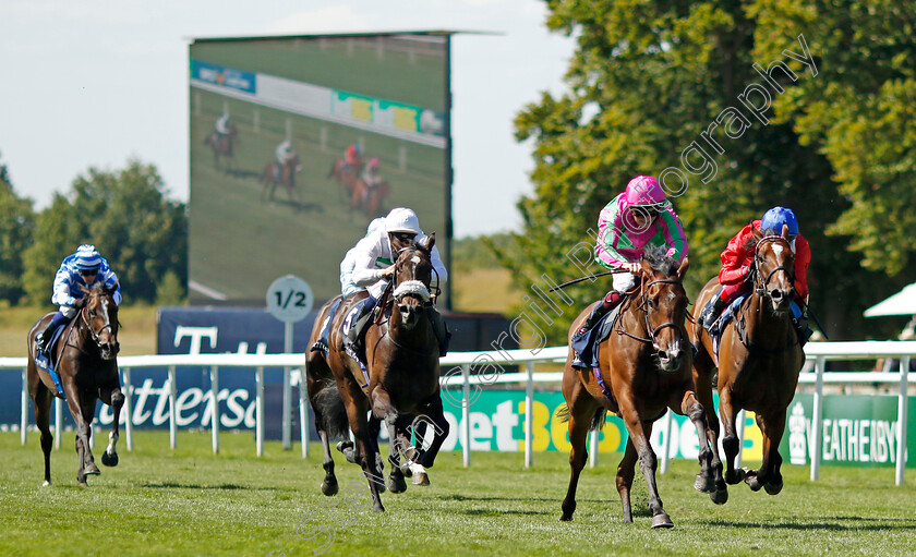 Prosperous-Voyage-0004 
 PROSPEROUS VOYAGE (Rob Hornby) beats INSPIRAL (right) in The Tattersalls Falmouth Stakes
Newmarket 8 Jul 2022 - Pic Steven Cargill / Racingfotos.com