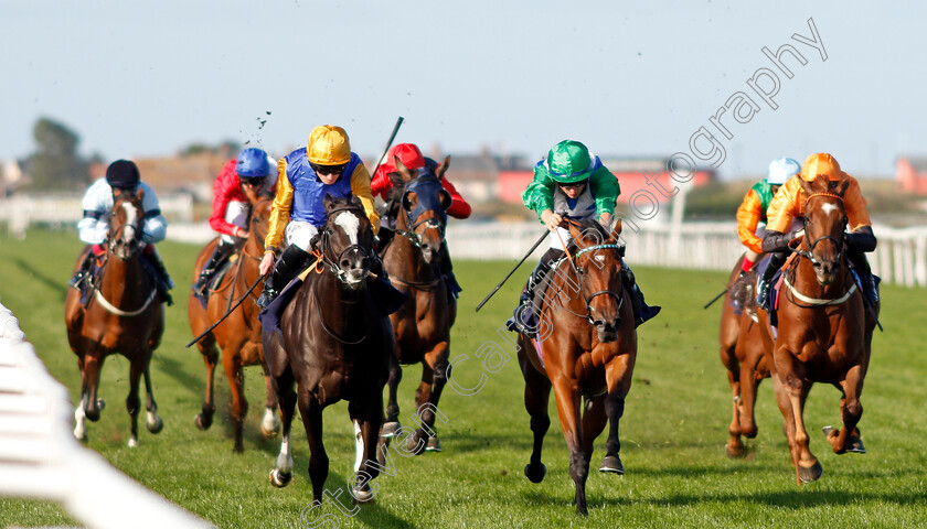 Arousing-0002 
 AROUSING (2nd right, Tom Marquand) beats VILLE DE GRACE (left) in The British EBF Fillies Novice Stakes
Yarmouth 17 Sep 2020 - Pic Steven Cargill / Racingfotos.com