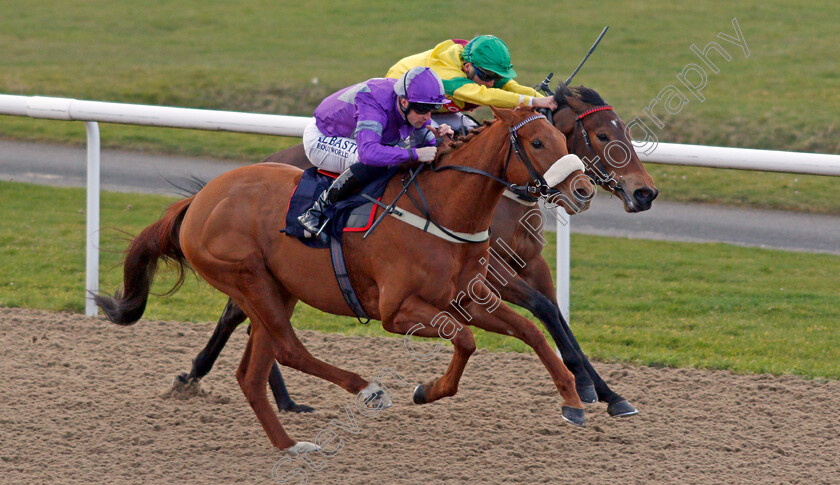 Enlightenment-0003 
 ENLIGHTENMENT (Jack Mitchell) beats MISS SHIRLEY (farside) in The Play Coral Racing Super Series For Free Handicap
Wolverhampton 12 Mar 2022 - Pic Steven Cargill / Racingfotos.com