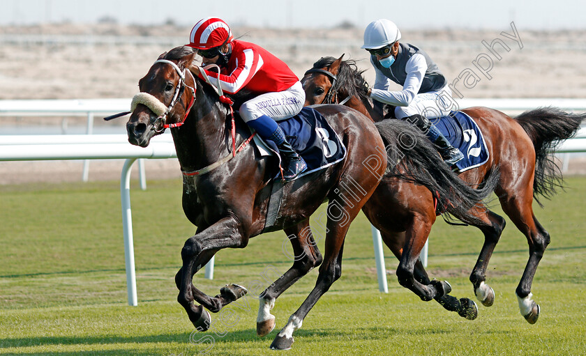 Tuwaisan-0002 
 TUWAISAN (Abdulla Faisal) wins The Bahrain Economic Development Board Cup
Rashid Equestrian & Horseracing Club, Bahrain 20 Nov 2020 - Pic Steven Cargill / Racingfotos.com