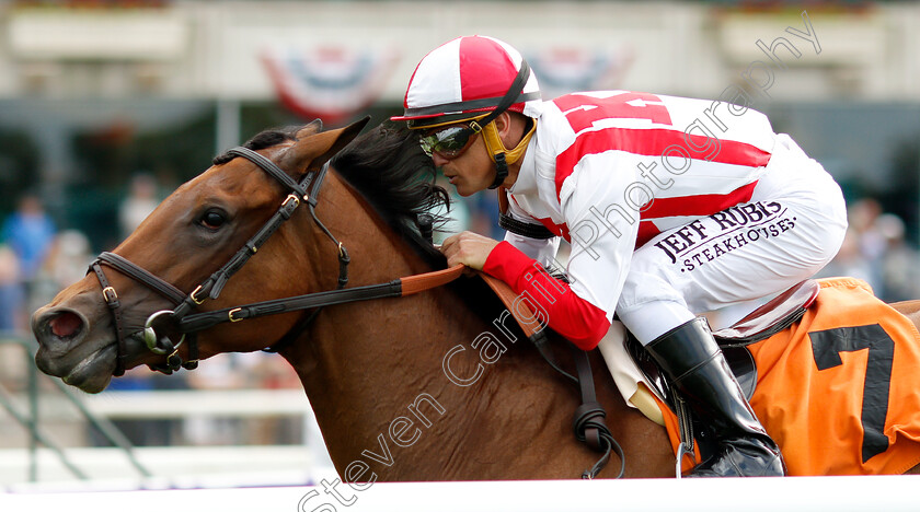 Catch-A-Bid-0005 
 CATCH A BID (Javier Castellano) wins Maiden
Belmont Park USA 6 Jun 2019 - Pic Steven Cargill / Racingfotos.com