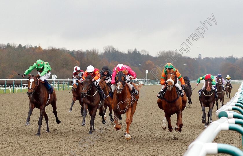 Lumen-0001 
 LUMEN (centre, George Wood) beats THRESHOLDOFADREAM (left) and NAFAAYES (right) in The Betway Stayers Handicap Div1
Lingfield 20 Nov 2018 - Pic Steven Cargill / Racingfotos.com