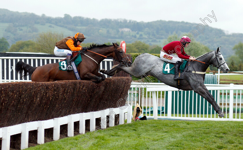 Absainte-0001 
 ABSAINTE (William Easterby) leads THEATRE TERRITORY (left) 
Cheltenham 3 May 2019 - Pic Steven Cargill / Racingfotos.com