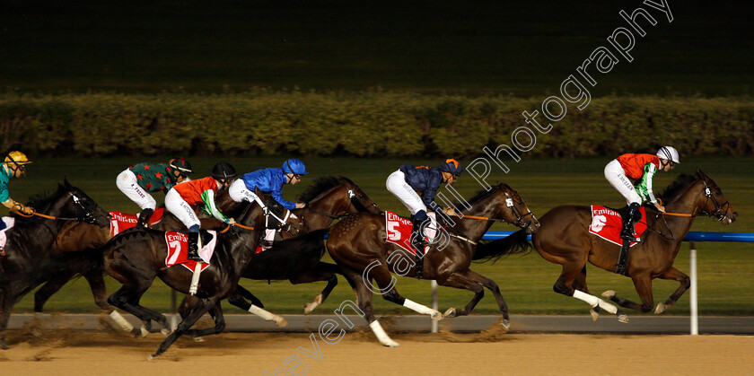 North-America-0001 
 NORTH AMERICA (Richard Mullen) leads CAPEZZANO (2nd right) THUNDER SNOW (in 3rd) and COSMO CHARLIE (left) on his way to winning The Al Maktoum Challenge (Round 3) Meydan Dubai 10 Mar 2018 - Pic Steven Cargill / Racingfotos.com