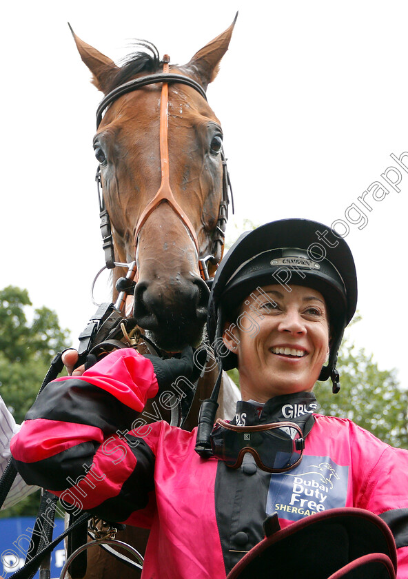 Via-Serendipity-0008 
 VIA SERENDIPITY (Hayley Turner) after The Dubai Duty Free Shergar Cup Mile
Ascot 11 Aug 2018 - Pic Steven Cargill / Racingfotos.com