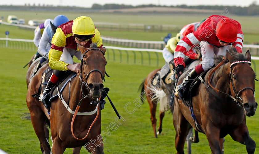 Coco-Jamboo-0002 
 COCO JAMBOO (left, David Egan) beats ZOUZANNA (right) in The Virgin Bet Daily Extra Places Fillies Handicap
Newmarket 7 Oct 2023 - Pic Steven Cargill / Racingfotos.com