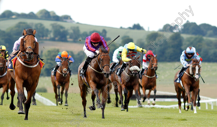 Jungle-Juice-0001 
 JUNGLE JUICE (Callum Shepherd) wins The Floyds Turfcare And Weedcare Solutions Handicap as GOLD HUNTER (left) runs loose
Chepstow 2 Jul 2019 - Pic Steven Cargill / Racingfotos.com