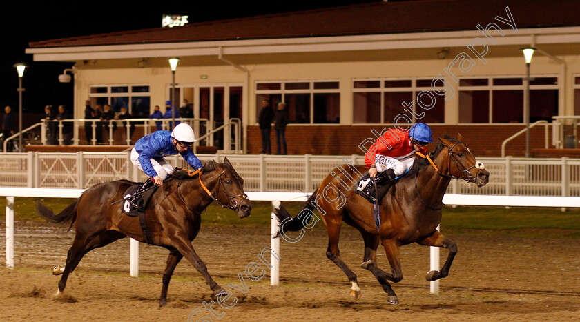 Jean-Baptiste-0002 
 JEAN BAPTISTE (Ryan Moore) beats FROZEN OCEAN (left) in The Support The Injured Jockeys Fund Novice Stakes
Chelmsford 15 Oct 2020 - Pic Steven Cargill / Racingfotos.com