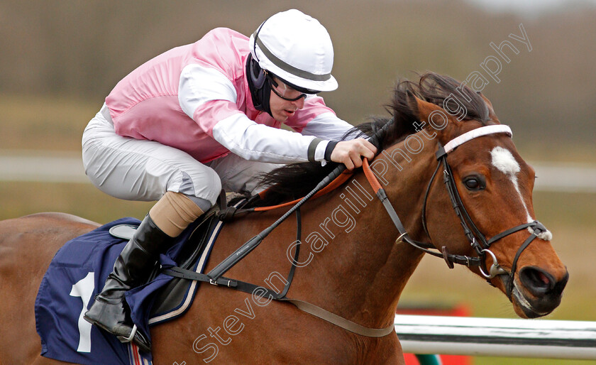 Attracted-0010 
 ATTRACTED (Richard Kingscote) wins The Bombardier Novice Stakes
Lingfield 19 Feb 2021 - Pic Steven Cargill / Racingfotos.com