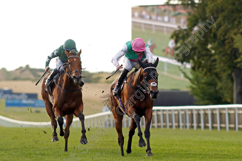 Brunnera-0003 
 BRUNNERA (right, James Doyle) beats PRINCESS NADIA (left) in The Rich Energy Two Drinks One Taste Fillies Handicap
Newmarket 6 Aug 2021 - Pic Steven Cargill / Racingfotos.com