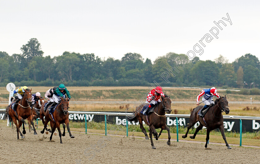 Laurentia-0001 
 LAURENTIA (centre, Sophie Ralston) beats EMERALD FOX (right) in The Betway Classified Stakes
Lingfield 14 Aug 2020 - Pic Steven Cargill / Racingfotos.com