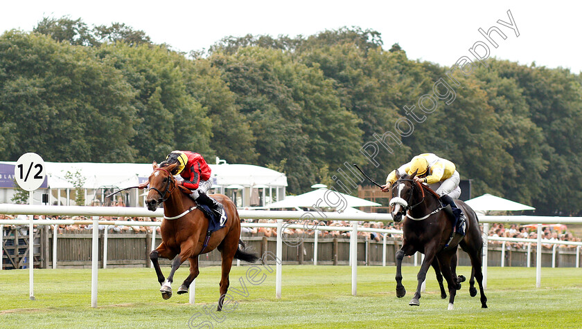 Gravina-0003 
 GRAVINA (Ryan Moore) beats DOUBLE REFLECTION (right) in The Fly London Southend Airport To Perpignan Fillies Handicap
Newmarket 20 Jul 2018 - Pic Steven Cargill / Racingfotos.com