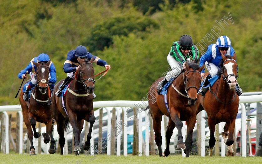 Billy-Ray-0003 
 BILLY RAY (2nd right, Charles Bishop) beats ALMOGHARED (right) in The Betfred Treble Odds On Lucky 15's British EBF Maiden Stakes Salisbury 29 Apr 2018 - Pic Steven Cargill / Racingfotos.com