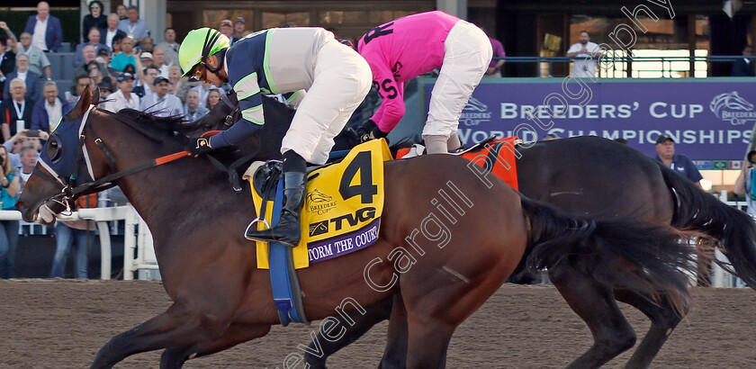 Storm-The-Court-0006 
 STORM THE COURT (Flavien Prat) wins The Breeders' Cup Juvenile
Santa Anita USA 1 Nov 2019 - Pic Steven Cargill / Racingfotos.com