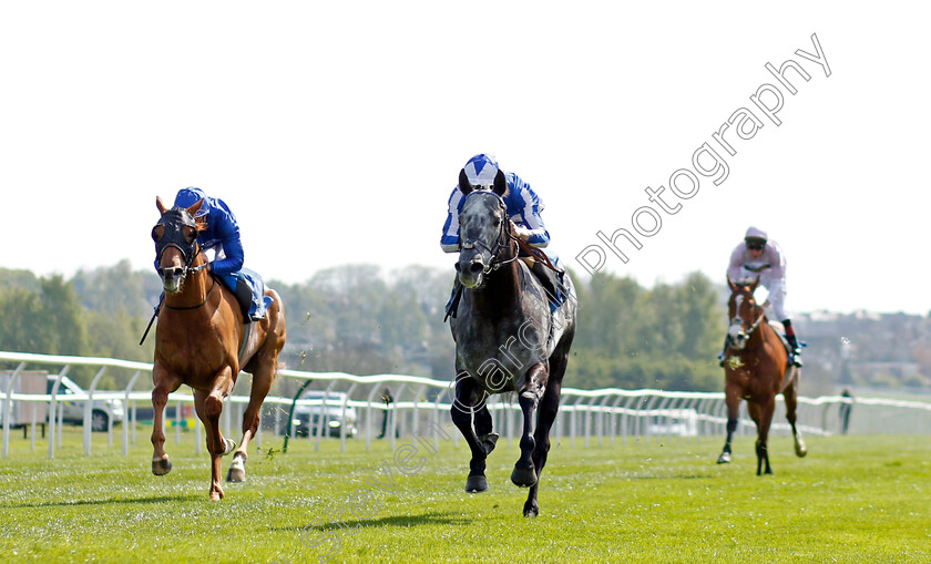 Happy-Power-0003 
 HAPPY POWER (centre, David Probert) beats PATH OF THUNDER (left) in The EBF Stallions King Richard III Stakes
Leicester 23 Apr 2022 - Pic Steven Cargill / Racingfotos.com