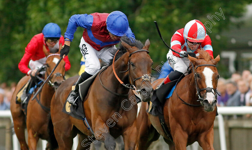 Le-Mans-0003 
 LE MANS (left, Sean Levey) beats FLEURIR (right) in The Anmaat Bred At Ringfort Stud Fillies Novice Stakes
Newmarket 30 Jun 2023 - Pic Steven Cargill / Racingfotos.com