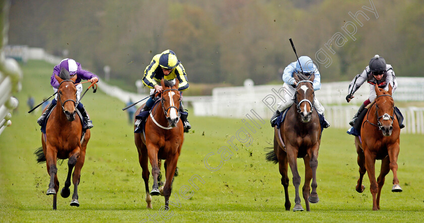 Axana-0002 
 AXANA (2nd right, Jason Watson) beats BOUNCE THE BLUES (right) ISABELLA GILES (2nd left) and MEU AMOR (left) in The Novibet Chartwell Stakes
Lingfield 8 May 2021 - Pic Steven Cargilll / Racingfotos.com