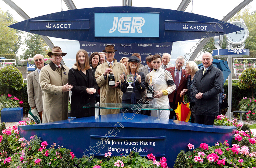 Projection-0010 
 Presentation to Royal Ascot Racing Club, Roger Charlton and Kieran Shoemark for The John Guest Racing Bengough Stakes won by PROJECTION
Ascot 6 Oct 2018 - Pic Steven Cargill / Racingfotos.com