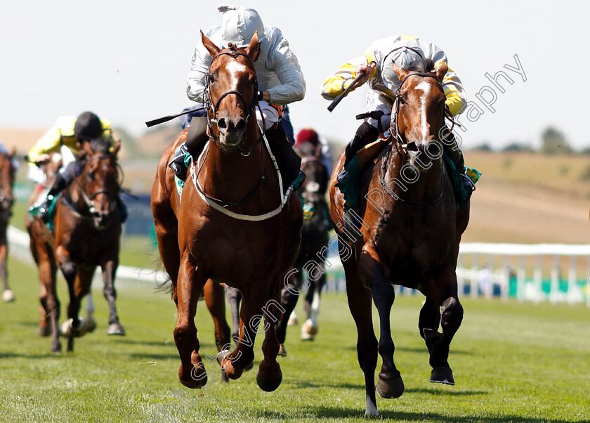 Communique-0004 
 COMMUNIQUE (left, Silvestre De Sousa) beats ZAAKI (right) in The bet365 Handicap
Newmarket 13 Jul 2018 - Pic Steven Cargill / Racingfotos.com