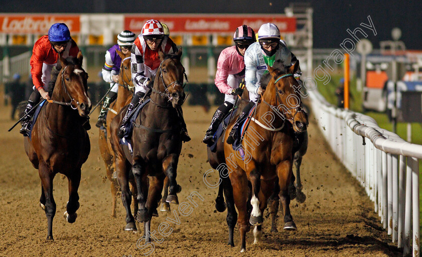 Emperor-Spirit-0001 
 winner EMPEROR SPIRIT (centre, Robert Havlin) with MISS ZENLINGUS (right) at the first turn in The Get Your Ladbrokes Daily Odds Boost EBF Novice Stakes
Wolverhampton 5 Dec 2020 - Pic Steven Cargill / Racingfotos.com