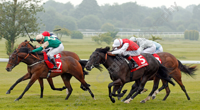 Vintage-Brut-0004 
 VINTAGE BRUT (left, David Allan) beats KONCHEK (right) in The Matchbook Commission Free On All Sports National Stakes Sandown 24 May 2018 - Pic Steven Cargill / Racingfotos.com