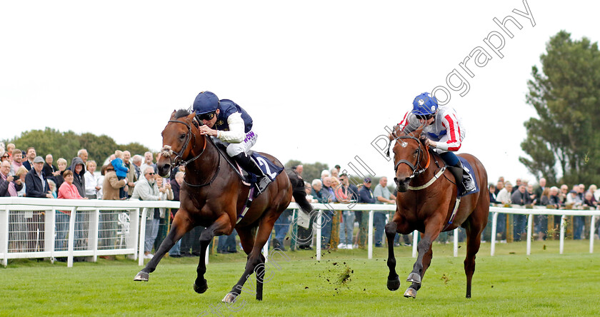 Phoenix-Passion-0005 
 PHOENIX PASSION (Kieran Shoemark) beats CHRIS'S MATE (right) in The Moss & co Trading Nursery
Yarmouth 21 Sep 2023 - Pic Steven Cargill / Racingfotos.com