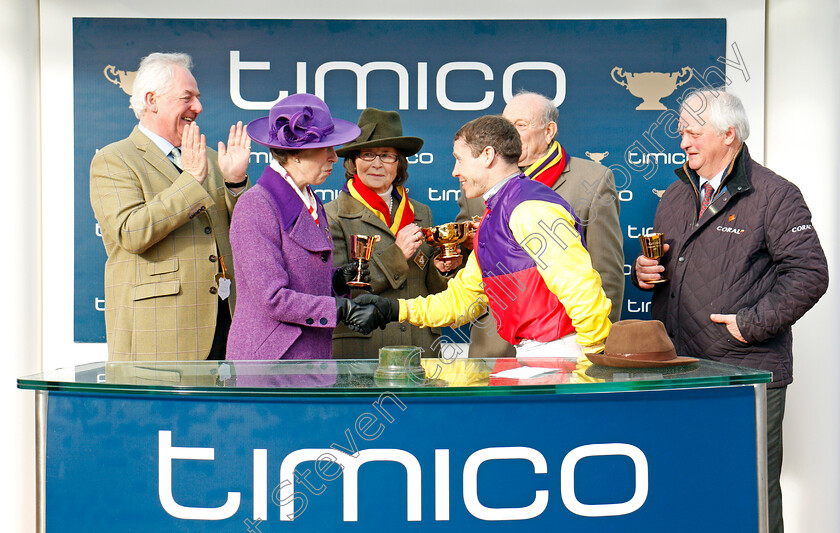 Native-River-0020 
 Presentation by The Princess Royal to Richard Johnson, Colin Tizzard and Garth and Anne Broom for The Timico Cheltenham Gold Cup won by NATIVE RIVER Cheltenham 16 Mar 2018 - pic Steven Cargill / Racingfotos.com