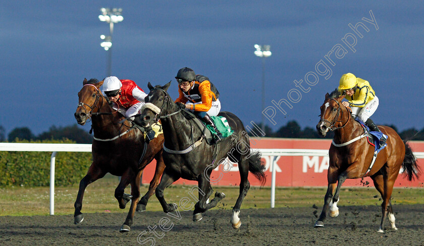 Kasbaan-0004 
 KASBAAN (centre, Alistair Rawlinson) beats AL JELLABY (left) and NAME THE WIND (right) in The Matchbook London Mile Series Qualifier Handicap
Kempton 3 Sep 2019 - Pic Steven Cargill / Racingfotos.com