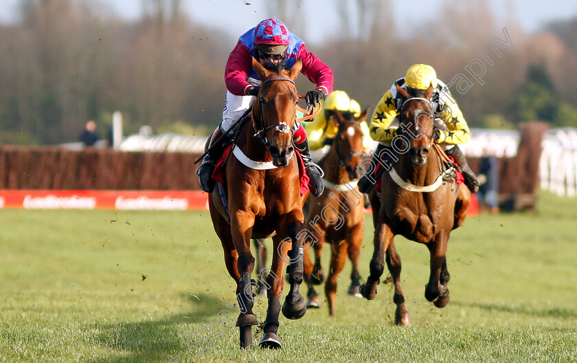 La-Bague-Au-Roi-0006 
 LA BAGUE AU ROI (Richard Johnson) wins The Ladbrokes Novices Chase
Newbury 30 Nov 2018 - Pic Steven Cargill / Racingfotos.com