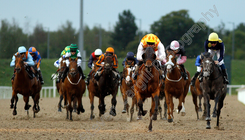 Storm-Shelter-0003 
 STORM SHELTER (2nd right, Jack Mitchell) beats GHOST QUEEN (right) in The Bet toteexacta At totesport.com Nursery
Chelmsford 6 Sep 2018 - Pic Steven Cargill / Racingfotos.com