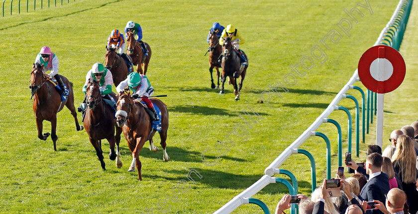 Chaldean-0005 
 CHALDEAN (Frankie Dettori) beats ROYAL SCOTSMAN (2nd left) and NOSTRUM (left) in The Darley Dewhurst Stakes
Newmarket 8 Oct 2022 - Pic Steven Cargill / Racingfotos.com