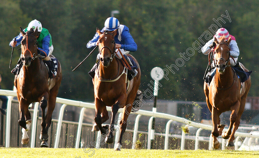 Huboor-0001 
 HUBOOR (centre, Jim Crowley) beats SWINLEY FOREST (left) and STONE CIRCLE (right) in The comparebettingsites.com EBF Stallions Maiden Stakes
Chepstow 2 Jul 2019 - Pic Steven Cargill / Racingfotos.com