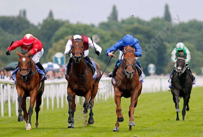 Space-Blues-0004 
 SPACE BLUES (right, William Buick) beats GLORIOUS JOURNEY (2nd left) and HIGHFIELD PRINCESS (left) in The Sky Bet City Of York Stakes
York 21 Aug 2021 - Pic Steven Cargill / Racingfotos.com