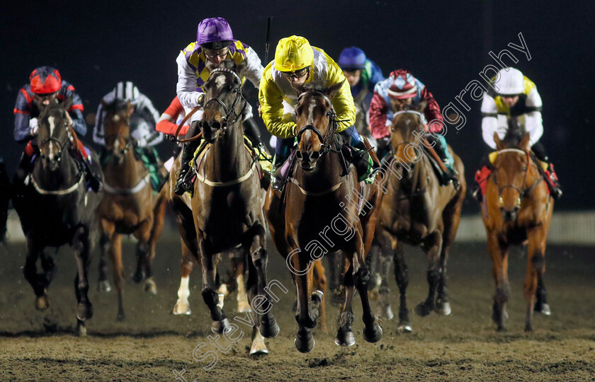 Mizuumi-0001 
 MIZUUMI (Benoit de la Sayette) beats BORN A REBEL (purple cap) in The Racing TV Restricted Maiden Fillies Stakes
Kempton 13 Dec 2023 - Pic Steven Cargill / Racingfotos.com