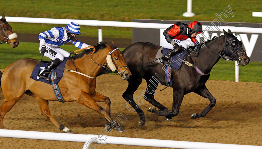 Zapper-Cass-0002 
 ZAPPER CASS (Tom Marquand) beats MYTHMAKER (left) in The Betway Casino Handicap Div1
Wolverhampton 5 Dec 2020 - Pic Steven Cargill / Racingfotos.com