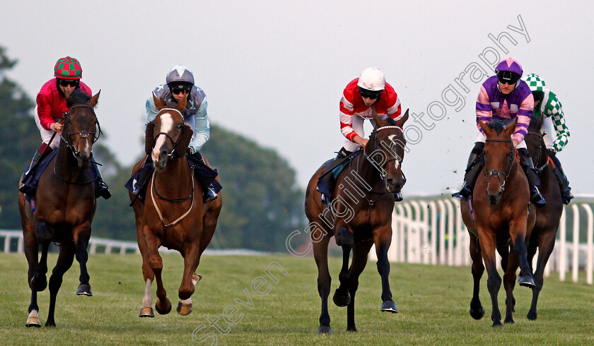 Summer s-Knight-0001 
 SUMMER'S KNIGHT (red, Luke Morris) leads the field with a circuit to go in The Follow At The Races On Twitter Handicap
Bath 23 Jun 2021 - Pic Steven Cargill / Racingfotos.com