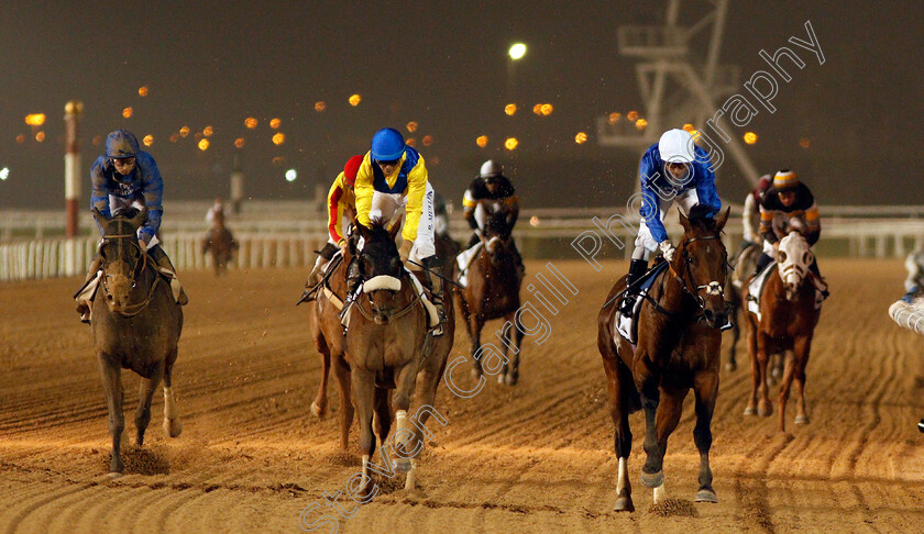 Don t-Give-Up-0006 
 DON'T GIVE UP (Gerald Mosse) beats SALTARIN DUBAI (yellow) in The EGA Potlines Trophy Handicap Meydan 25 Jan 2018 - Pic Steven Cargill / Racingfotos.com