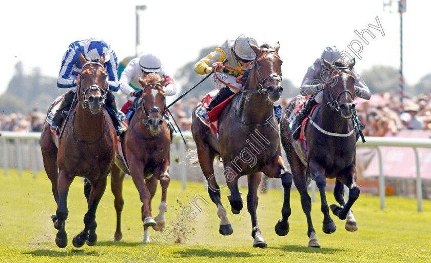 Zaaki-0003 
 ZAAKI (centre, Ryan Moore) beats BANGKOK (left) and SPACE TRAVELLER (right) in The Sky Bet & Symphony Group Strensall Stakes
York 24 Aug 2019 - Pic Steven Cargill / Racingfotos.com