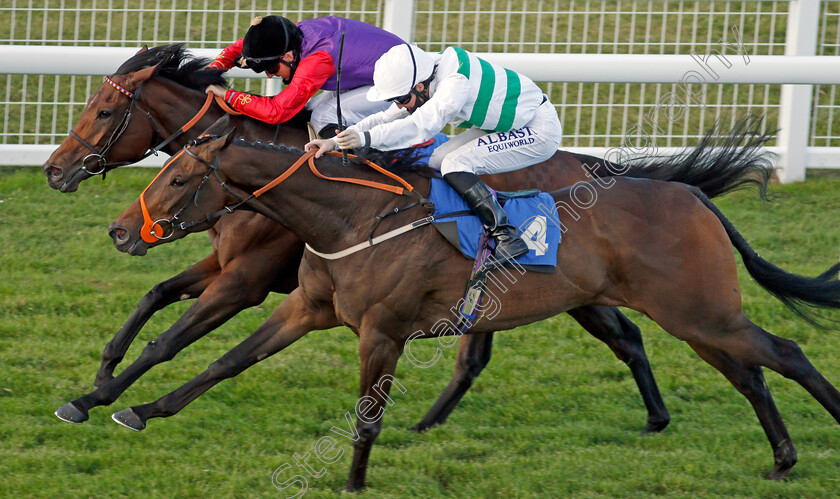 Award-Scheme-0007 
 AWARD SCHEME (farside, Martin Harley) beats ARRIVISTE (nearside) in The British EBF Fillies Handicap
Salisbury 11 Jul 2020 - Pic Steven Cargill / Racingfotos.com