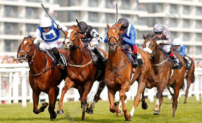 Taqdeer-0005 
 TAQDEER (right, Frankie Dettori) beats KEYSER SOZE (centre) and HUMBERT (left) in The Elite Racing Club Supporting Greatwood Spring Cup Newbury 21 Apr 2018 - Pic Steven Cargill / Racingfotos.com