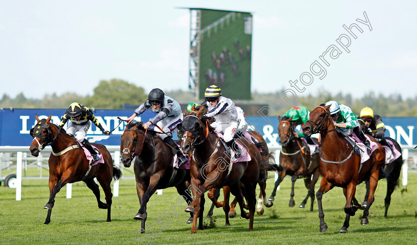 Albasheer-0007 
 ALBASHEER (centre, Hollie Doyle) beats EMPEROR SPIRIT (2nd left) in The Whispering Angel Handicap
Ascot 27 Jul 2024 - Pic Steven Cargill / Racingfotos.com