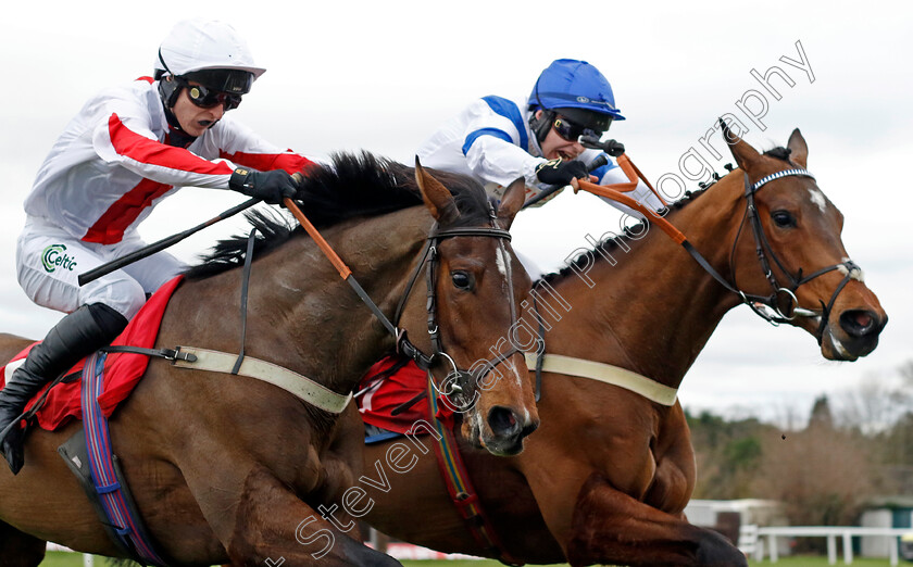 Peking-Opera-0003 
 PEKING OPERA (left, Niall Houlihan) beats THE GOOD DOCTOR (right) in The Virgin Bet Daily Extra Places Novices Hurdle
Sandown 3 Feb 2024 - Pic Steven Cargill / Racingfotos.com