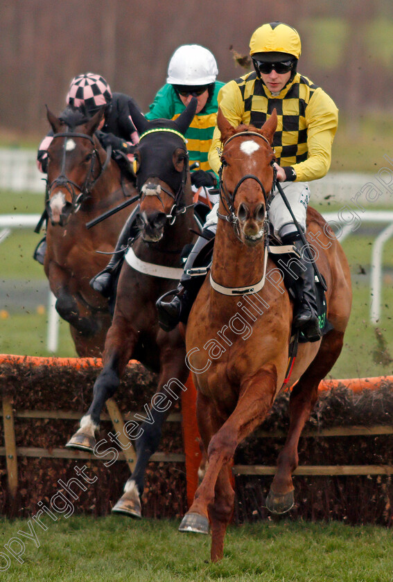 Melon-0002 
 MELON (right, David Mullins) jumps with MY TENT OR YOURS (left, Barry Geraghty) during The Unibet International Hurdle Cheltenham 16 Dec 2017 - Pic Steven Cargill / Racingfotos.com