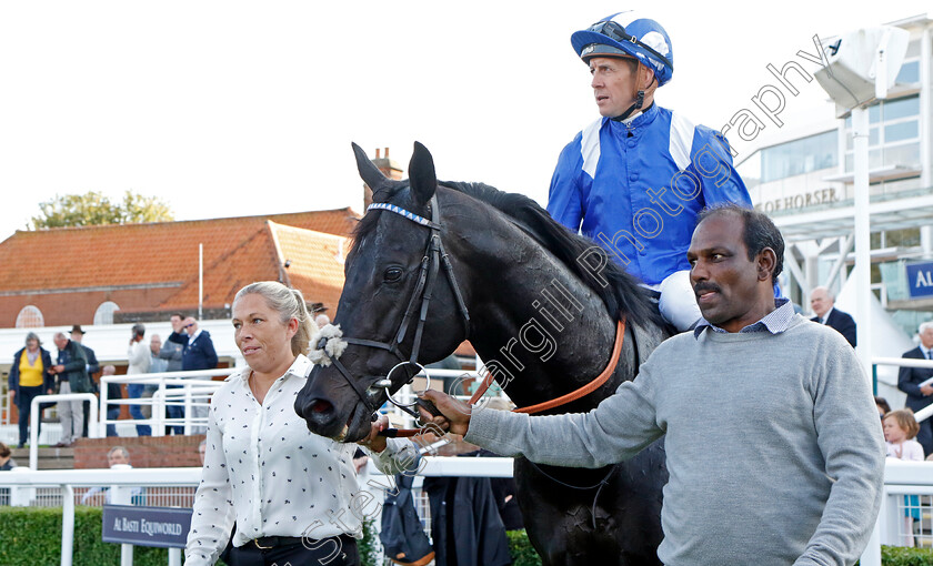 Mutasaabeq-0010 
 MUTASAABEQ (Jim Crowley) winner of The Al Basti Equiworld Dubai Joel Stakes
Newmarket 29 Sep 2023 - Pic Steven Cargill / Racingfotos.com