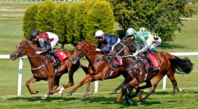 Spoof-0001 
 SPOOF (right, Callum Shepherd) beats THE GOLDEN CUE (left) and ZALSHAH (2nd left) in The Watch Racing UK On Sky 432 Nursery Sandown 1 Sep 2017 - Pic Steven Cargill / Racingfotos.com